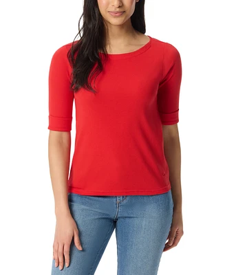 Gloria Vanderbilt Women's Alanis Cotton-Blend 3/4-Sleeve T-Shirt