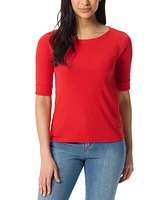 Gloria Vanderbilt Women's Alanis Cotton-Blend 3/4-Sleeve T-Shirt