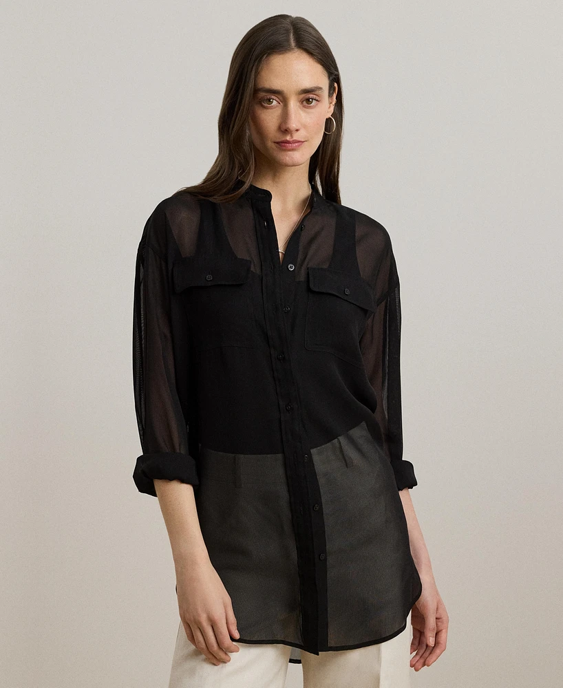 Lauren Ralph Women's Shadow-Stripe Dobby Shirt
