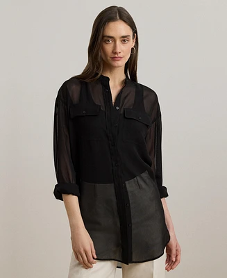 Lauren Ralph Women's Shadow-Stripe Dobby Shirt