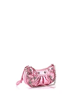 Pre-Owned Balenciaga Mini Le Cagole Giant Studs Shoulder Bag Leather with Crystals