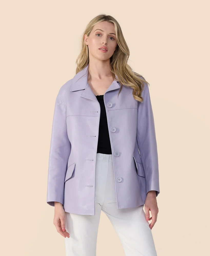 Furniq Uk Women's Relaxed Leather Jacket, Created for Macy's