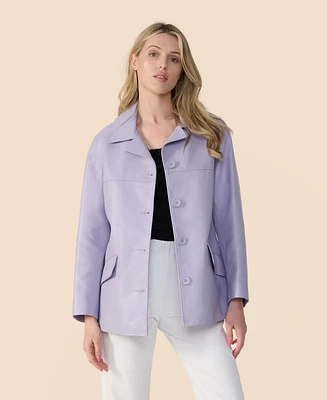Furniq Uk Women's Relaxed Leather Jacket, Created for Macy's