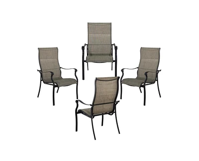 Casainc Pvc-Coated Polyester Fabric Cast Aluminum Frame Dining Chair (Set of 4)