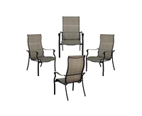 Casainc Pvc-Coated Polyester Fabric Cast Aluminum Frame Dining Chair (Set of 4)