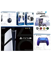 Sony Playstation 5 Pro Bundle with White Pulse Headset, Extra Galactic Purple Controller, Trigger Stop Kit, Dual Charge Dock and MightySkins Decal Vou