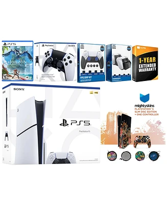 Sony Playstation 5 Slim Disc with Horizon Forbidden West, Extra Edge Controller, Fps Grip Kit