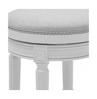Solid Wood Swivel Backless Bar Height Chair for Kitchen or Bar
