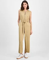 Tommy Hilfiger Women's Sleeveless Belted Jumpsuit