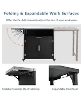 Mondawe Versatile Outdoor Cabinet with Folding & Expandable Work Surfaces