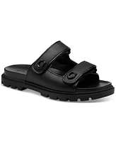 Coach Women's Sculpted C Quilted Washed Denim Double Band Sandals