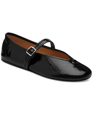 Coach Women's Sculpted C Crinkle Patent Leather Soft Mary Jane Flats