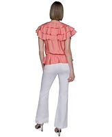 Karl Lagerfeld Paris Women's Ruffled Blouse