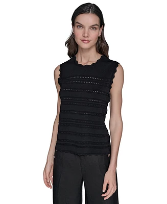 Karl Lagerfeld Paris Women's Scalloped-Trim Sweater