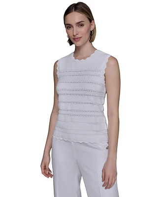 Karl Lagerfeld Paris Women's Scalloped-Trim Sweater
