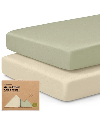 KeaBabies 2pk Aereo Fitted Crib Sheets for Boys, Girls, 52x28 Standard Baby Mattress Sheets, Bamboo Viscose Cotton