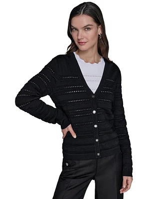 Karl Lagerfeld Paris Women's Scalloped-Trim Cardigan