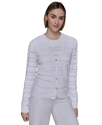 Karl Lagerfeld Paris Women's Scalloped-Trim Cardigan