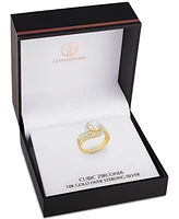 Giani Bernini Cubic Zirconia Swirl Band Ring in 18k Gold-Plated Sterling Silver, Exclusively at Macy's