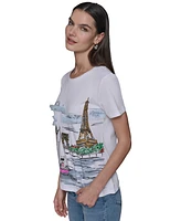 Karl Lagerfeld Paris Women's Sailing Choupette Graphic T-Shirt