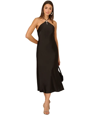 Adrianna by Papell Women's Stretch Satin Midi Dress