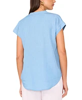 Vince Camuto V Neck Front Placket Blouse