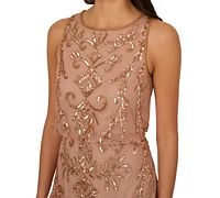 Adrianna Papell Women's Boat-Neck Embellished Sheath Dress