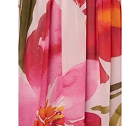 Adrianna Papell Women's Floral Chiffon V-Neck Gown