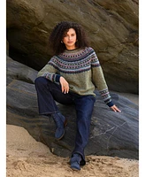 Celtic & Co. Women's Donegal Fair Isle Yoke Sweater