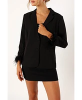 Petal and Pup Women's Rosemary Faux Feather Sleeve Blazer