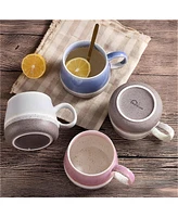 4-Piece Ceramic Coffee Mugs Cup Set - 17oz