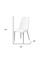 Set of Two Upholstered Faux Leather Dining Chairs for Modern Home Interiors
