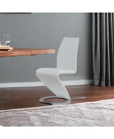 Faux Leather Dining Chairs Set of 2 Upholstered Parsons Style for Home or Office