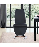 Faux Leather Dining Chairs Set of 2 Upholstered Parsons Style for Home or Office