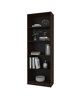 Dam Bookcase with Open Storage and 5 Shelves, Stained Walnut