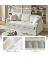 Israel Traditional Slipcovered Sofa with Solid Leg