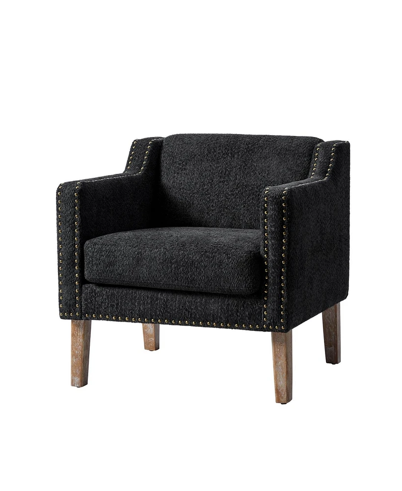 Transitional Ulysses Armchair with Solid Wood