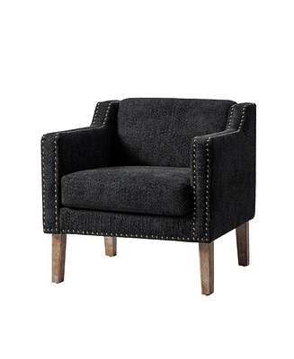 Transitional Ulysses Armchair with Solid Wood