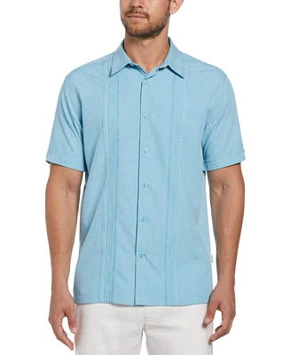 Cubavera Men's Geo Embroidered Panel Chambray Shirt