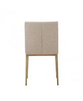 Set of 2 Brass Contemporary Dining Chairs for Modern Kitchen or Dining Room