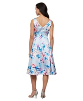 Alex Evenings Women's V-Neck Sleeveless Mikado Dress