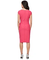 Alex Evenings Women's Square-Neck Tulip-Overlay Dress