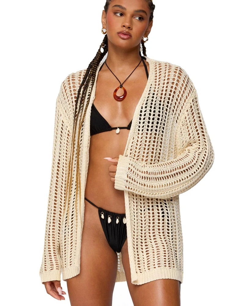 Edikted Women's Darcee Oversized Crochet Cardigan