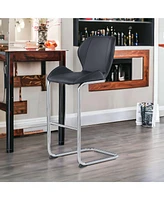 Set of Four Metal Bar Height Chairs with Low Back for Kitchen or