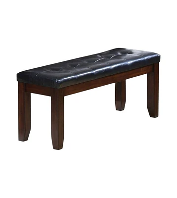 Contemporary Upholstered Faux Leather Bench with Cushion