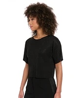 Muse Women's Studded Relaxed Crewneck Tee