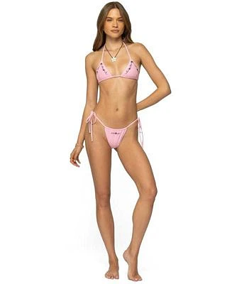 Edikted Womens Coralle Pink Bikini Set