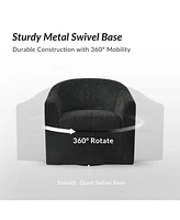 Azahara Modern Slipcovered Swivel Armchair
