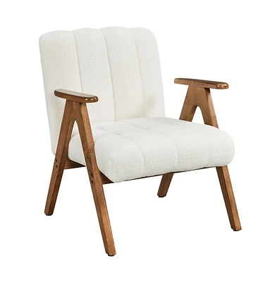 Yaheetech Mid Century Boucle Upholstered Lounge Chair