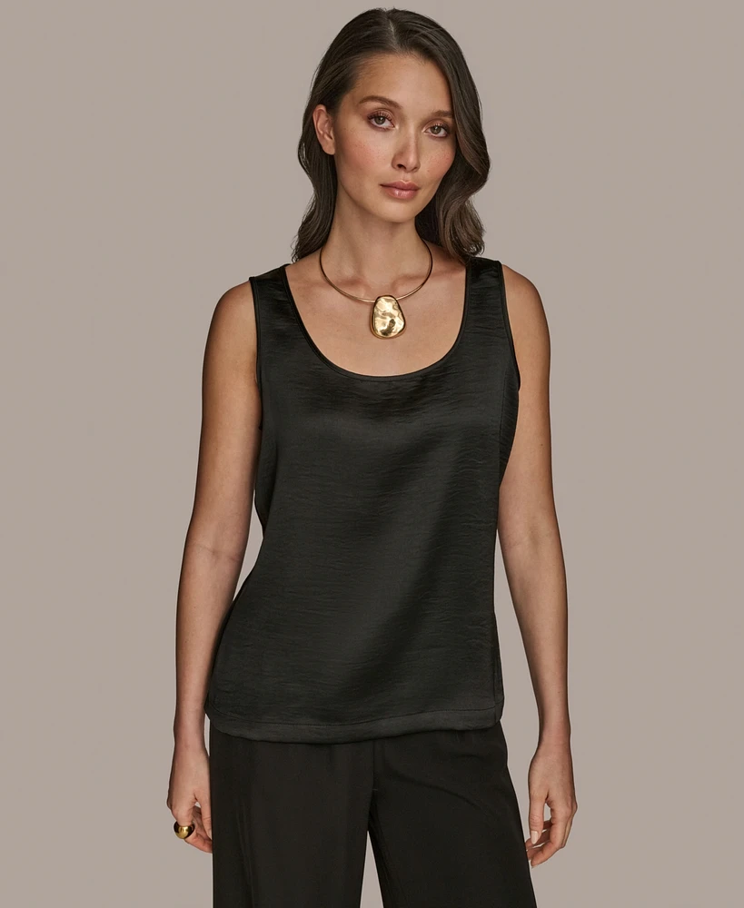 Donna Karan New York Women's Satin Scoop-Neck Tank Top